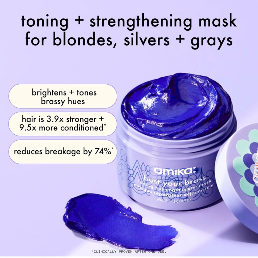 amika bust your brass toning + strength repair mask 60ml BRAND NEW/SEALED - Picture 2 of 10